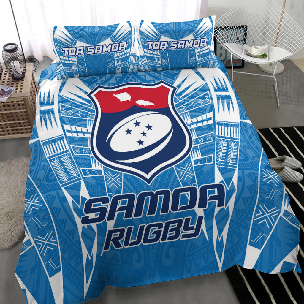 Samoa Rugby Toa Samoa Blue Style Bedding Set LT2 - Wonder Print Shop
