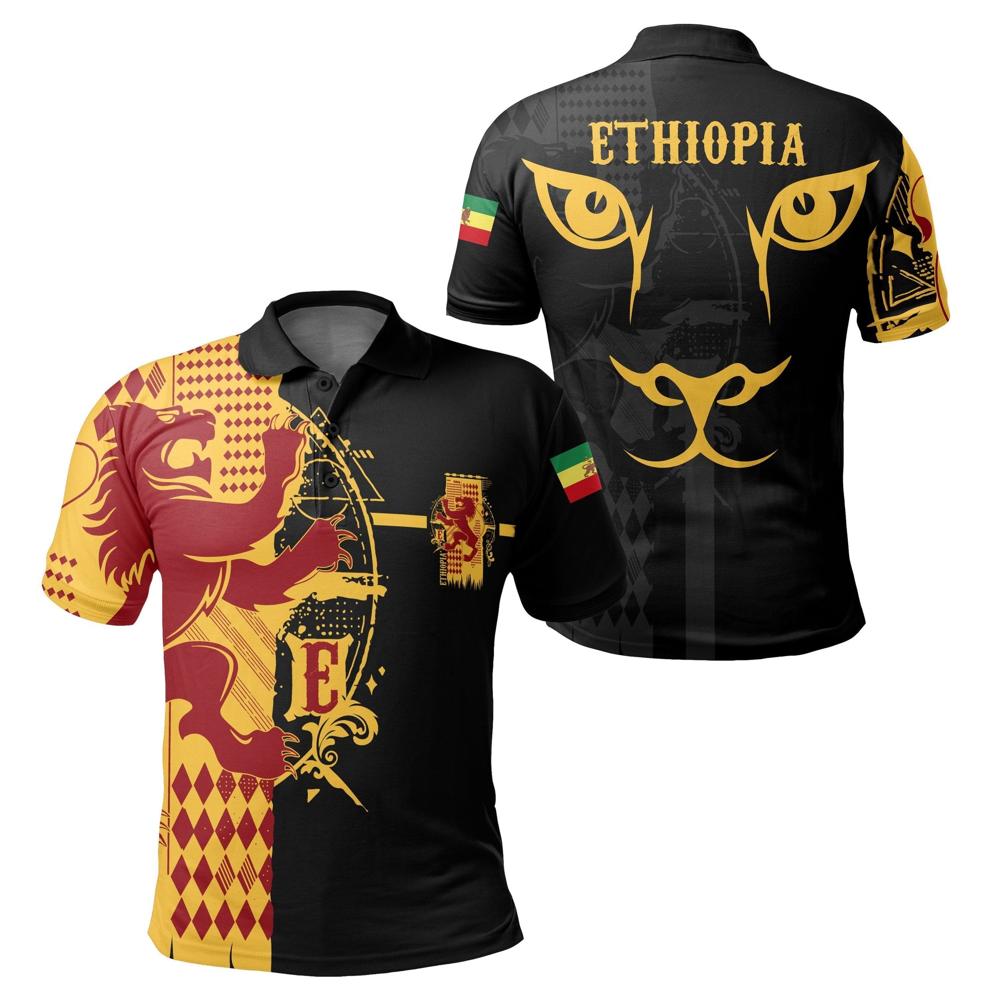 african-shirt-ethiopia-king-of-lion-polo-shirt-black
