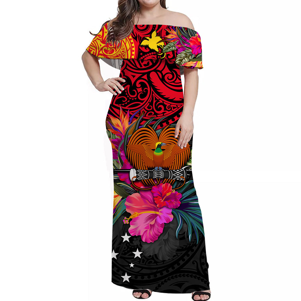 papua-new-guinea-off-shoulder-long-dress-alluring-polynesia-and-tropical-flowers