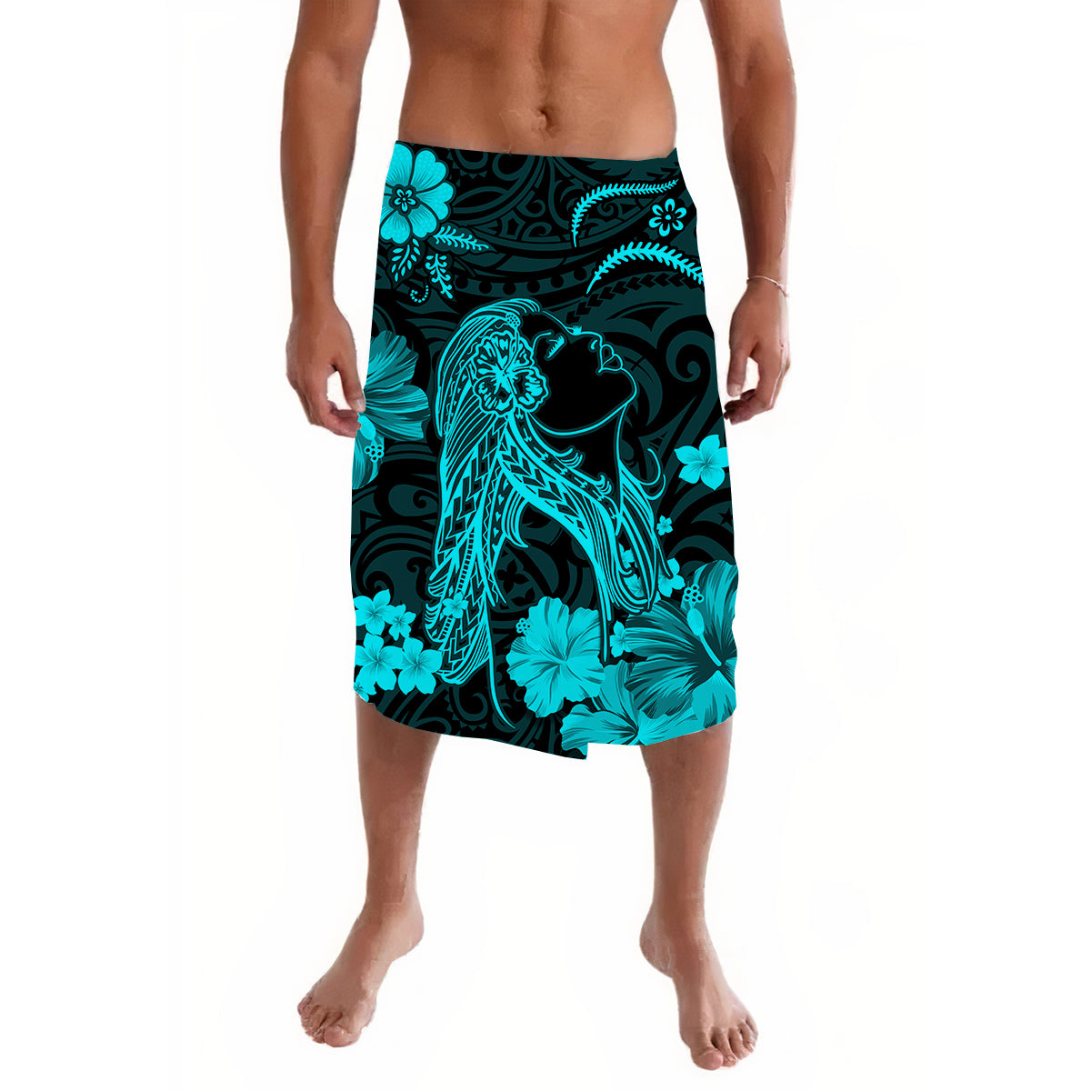 Hawaii Lavalava Polynesia Turquoise Beautiful Hula Girl LT13 - Wonder Print Shop