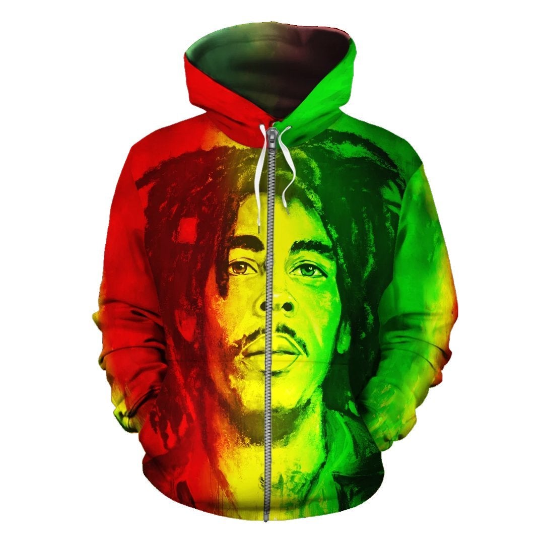 African Hoodie Legend Bob Zip Hoodie - Wonder Print Shop