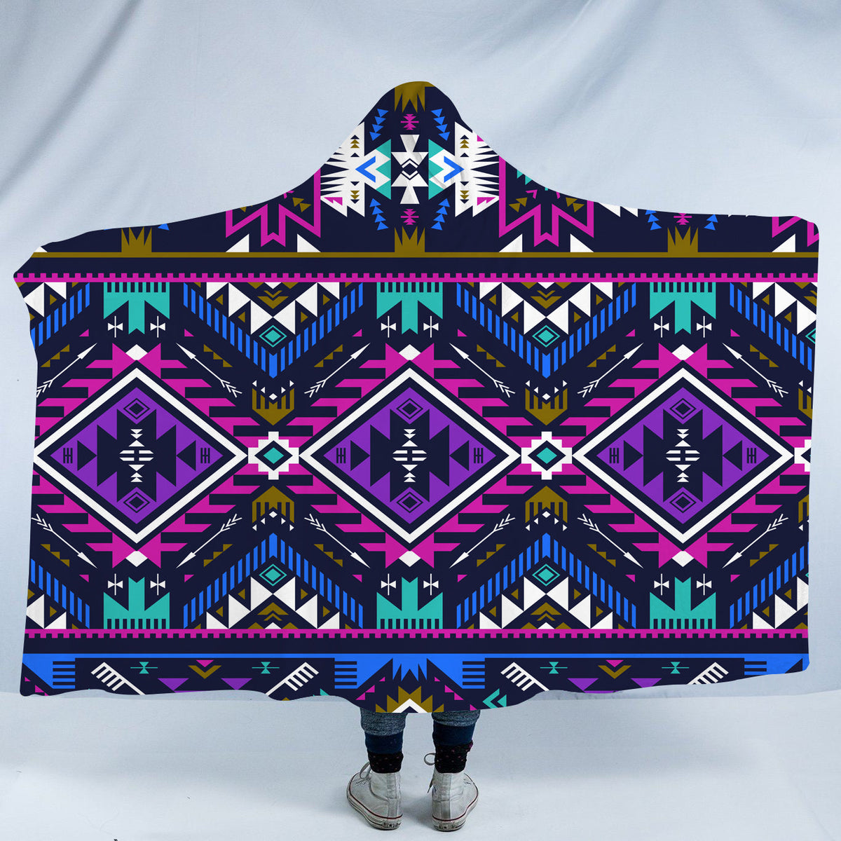 native-american-purple-tribe-pattern-hooded-blanket