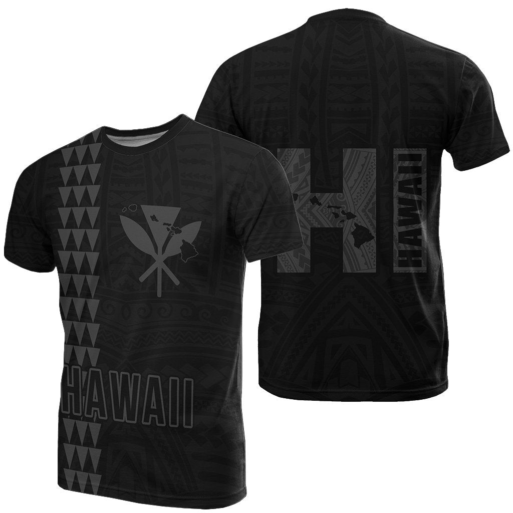 Hawaiian Kanaka Map Kakau Tatau Gray Polynesian T Shirt - Wonder Print Shop