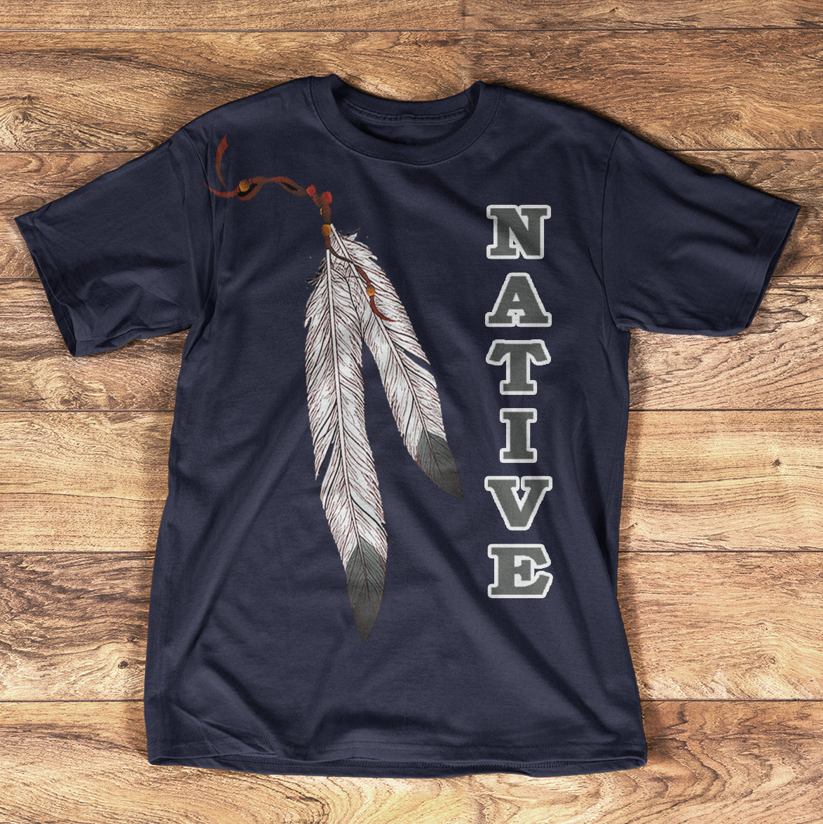 Feathers Native American T Shirt LT10 - Wonder Print Shop