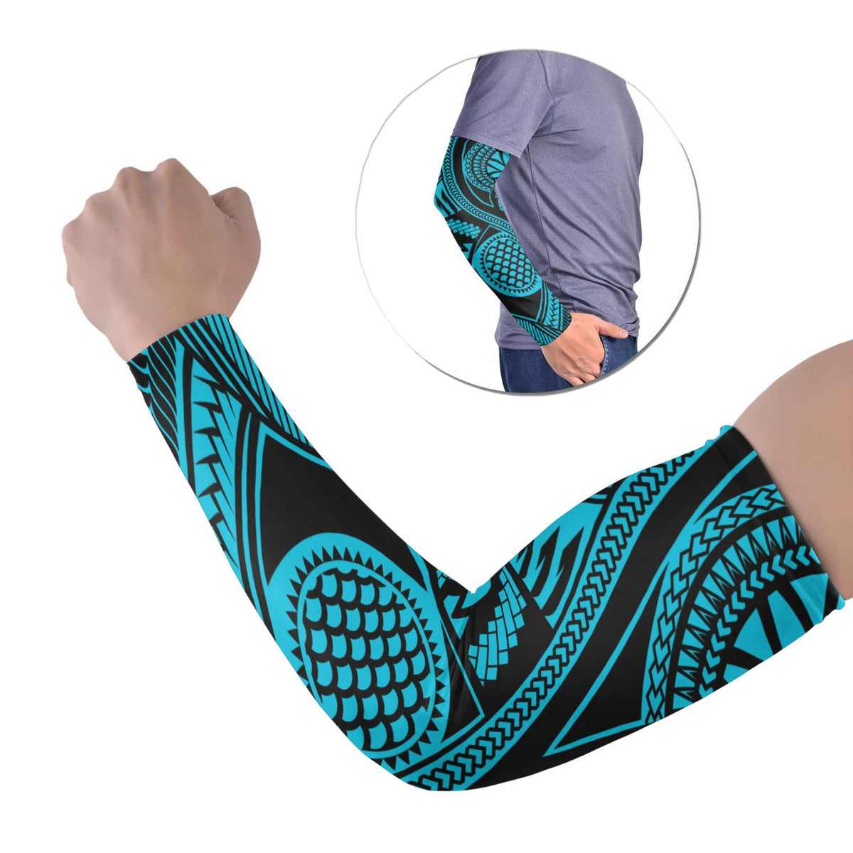polynesian-tribal-tattoo-arm-sleeve-43-set-of-two-colorful-no3