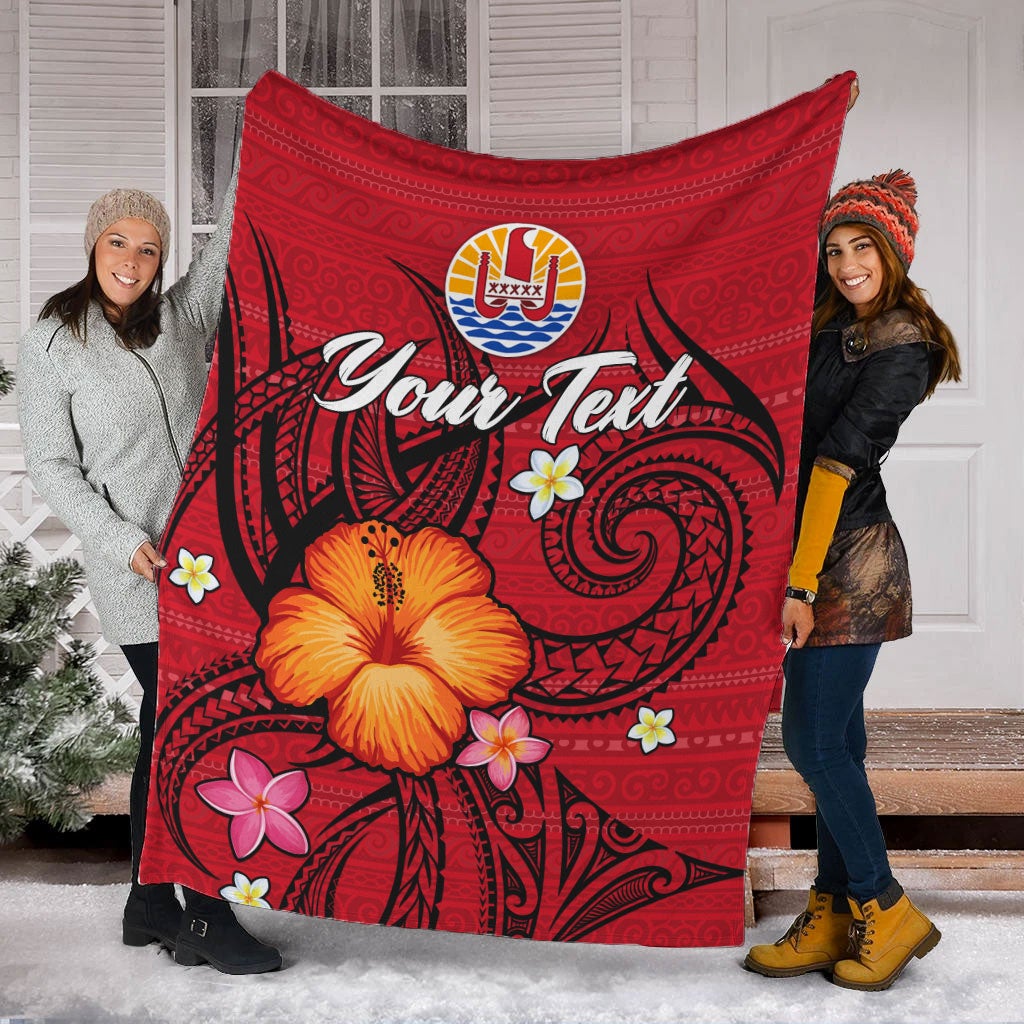 custom-personalised-tahiti-maohi-blanket-hibiscus-with-tribal