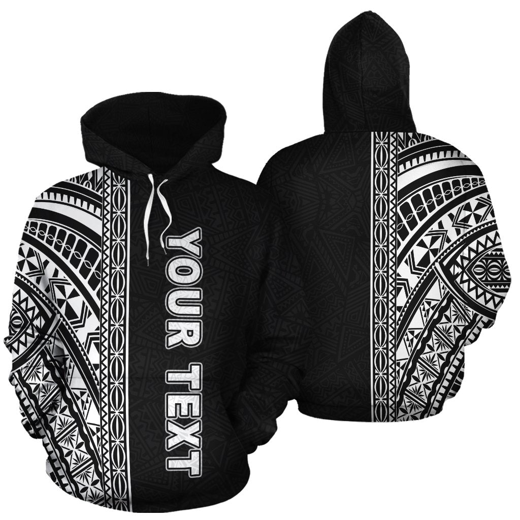 Custom Polynesian Hoodie - Black Poly Line - Wonder Print Shop