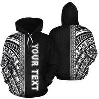 Custom Polynesian Hoodie - Black Poly Line - Wonder Print Shop