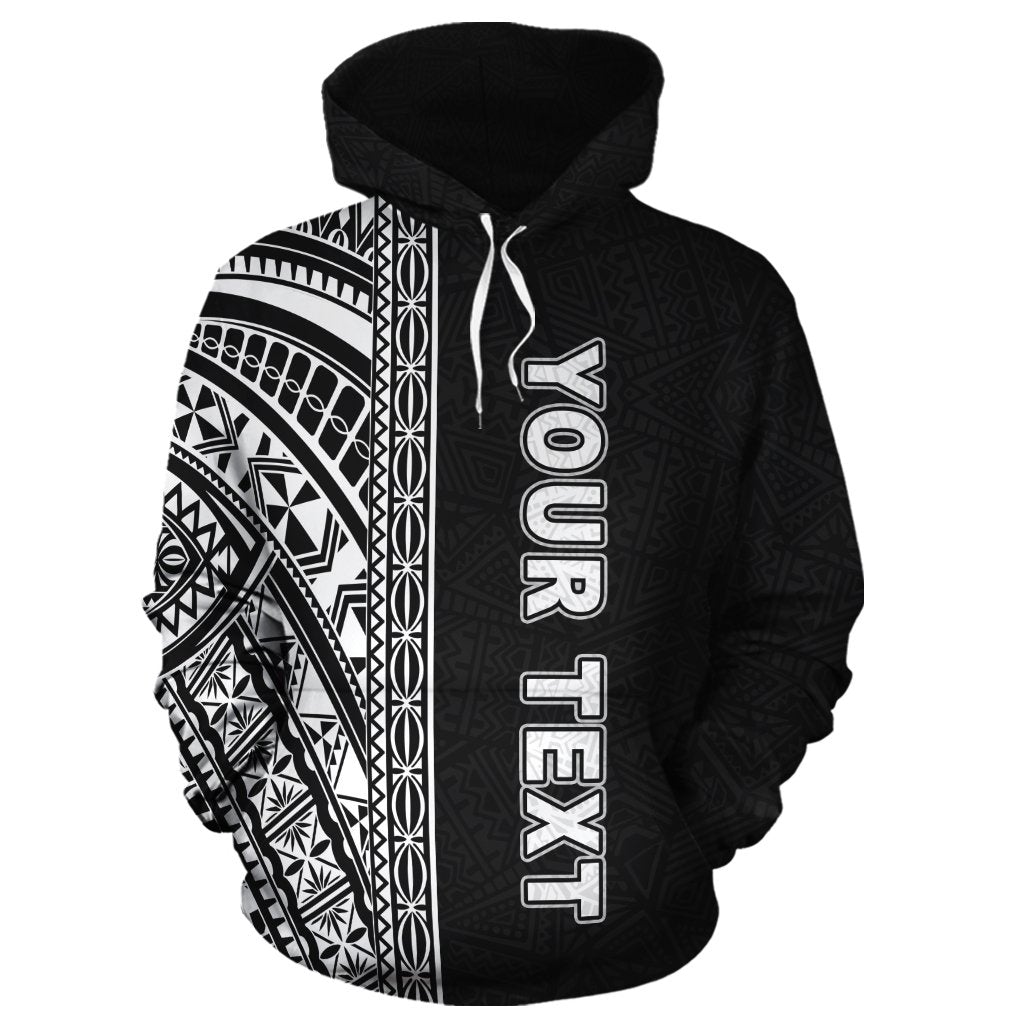 Custom Polynesian Hoodie - Black Poly Line - Wonder Print Shop
