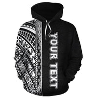 Custom Polynesian Hoodie - Black Poly Line - Wonder Print Shop