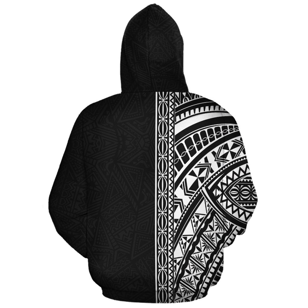 Custom Polynesian Hoodie - Black Poly Line - Wonder Print Shop
