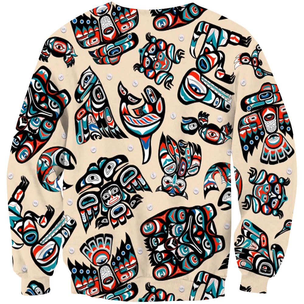 Indigenous Culture Totems White Native American 3D Sweatshirt LT10 - Wonder Print Shop