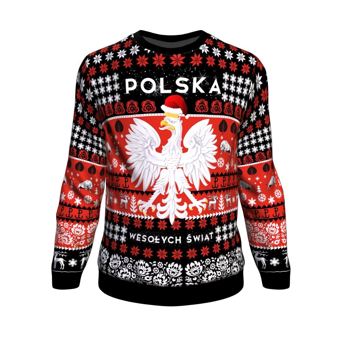 poland-christmas-sweatshirt-black