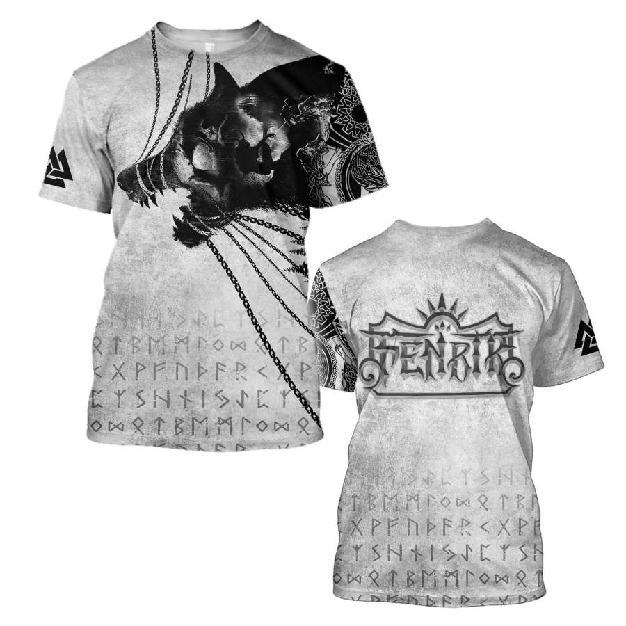 Viking Clothing Fenrir Viking T Shirt RLT12 - Wonder Print Shop