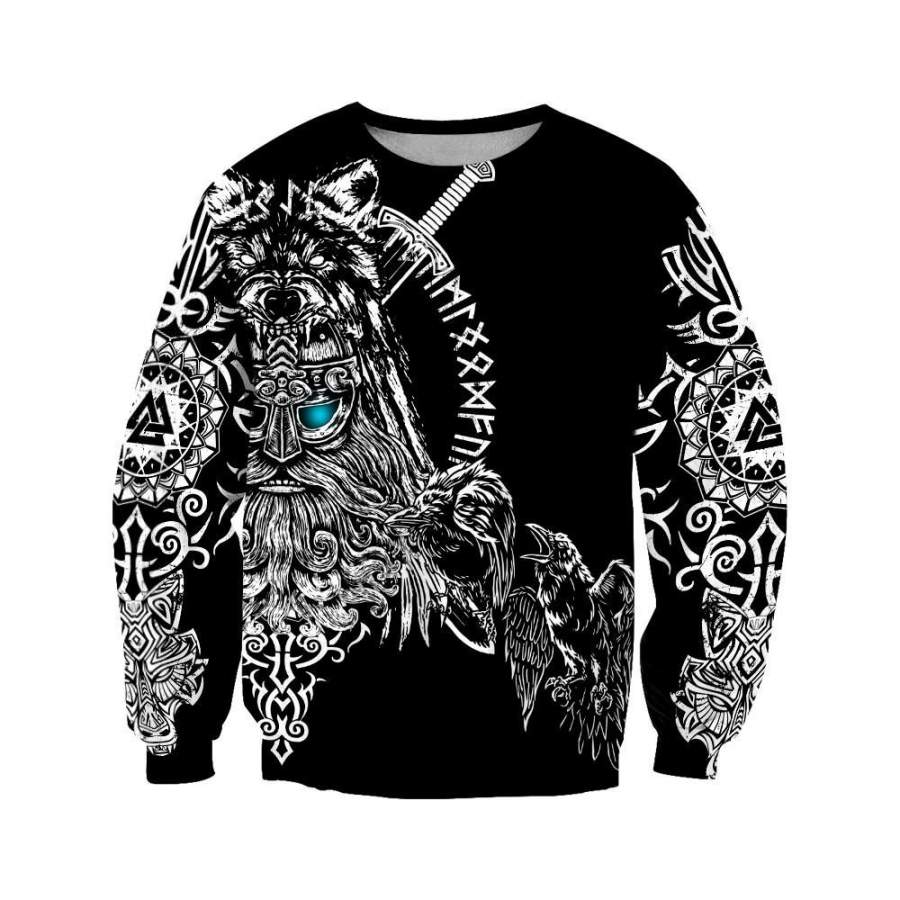 Viking Clothing Odin Viking Tattoo 3D Sweatshirt RLT12 - Wonder Print Shop