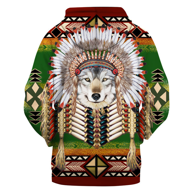 Headdress Wolf Native American 3D Hoodie LT10 - Wonder Print Shop