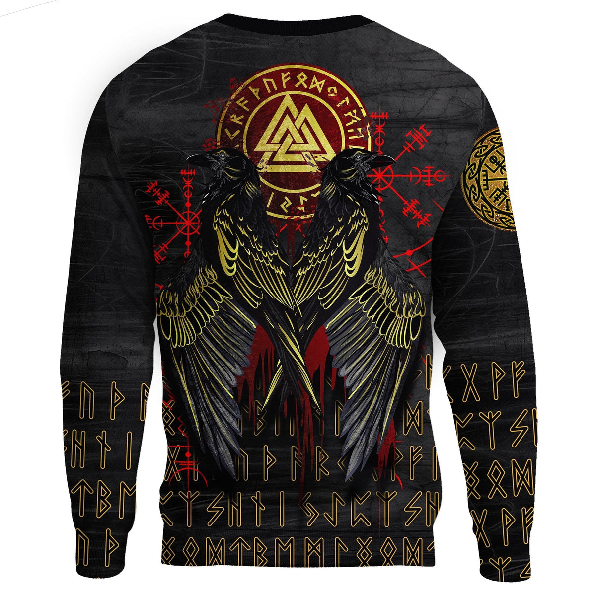 Viking Sweatshirt - Vikings Valknut and Ravens Tattoo RLT12 - Wonder Print Shop