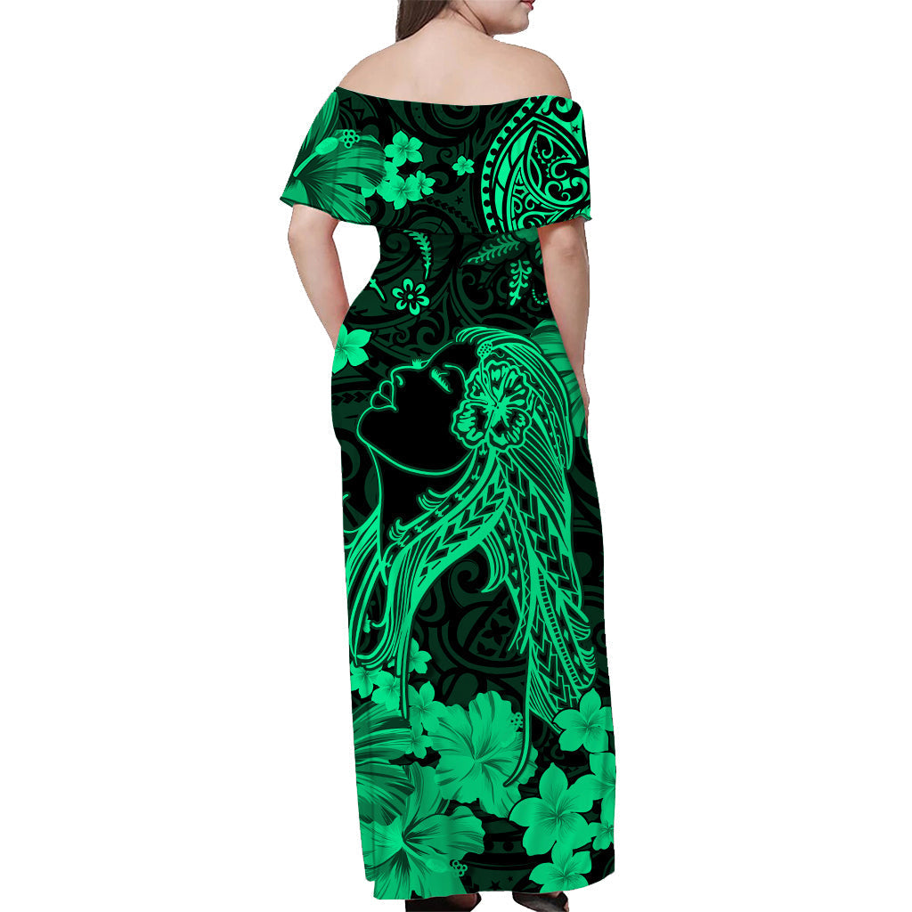 hawaii-off-shoulder-long-dress-polynesia-green-beautiful-hula-girl
