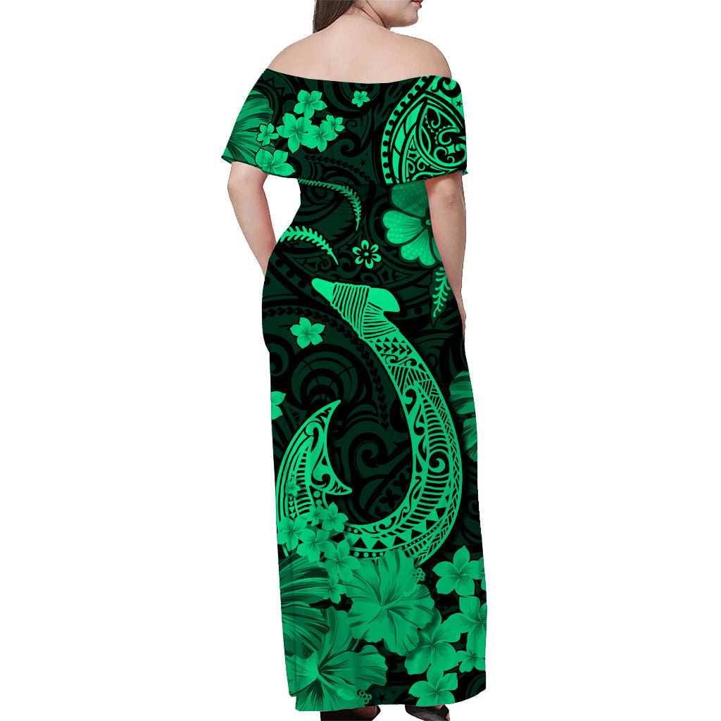Hawaii Matching Hawaiian Shirt And Dress Polynesia Green Fish Hook LT13 - Wonder Print Shop
