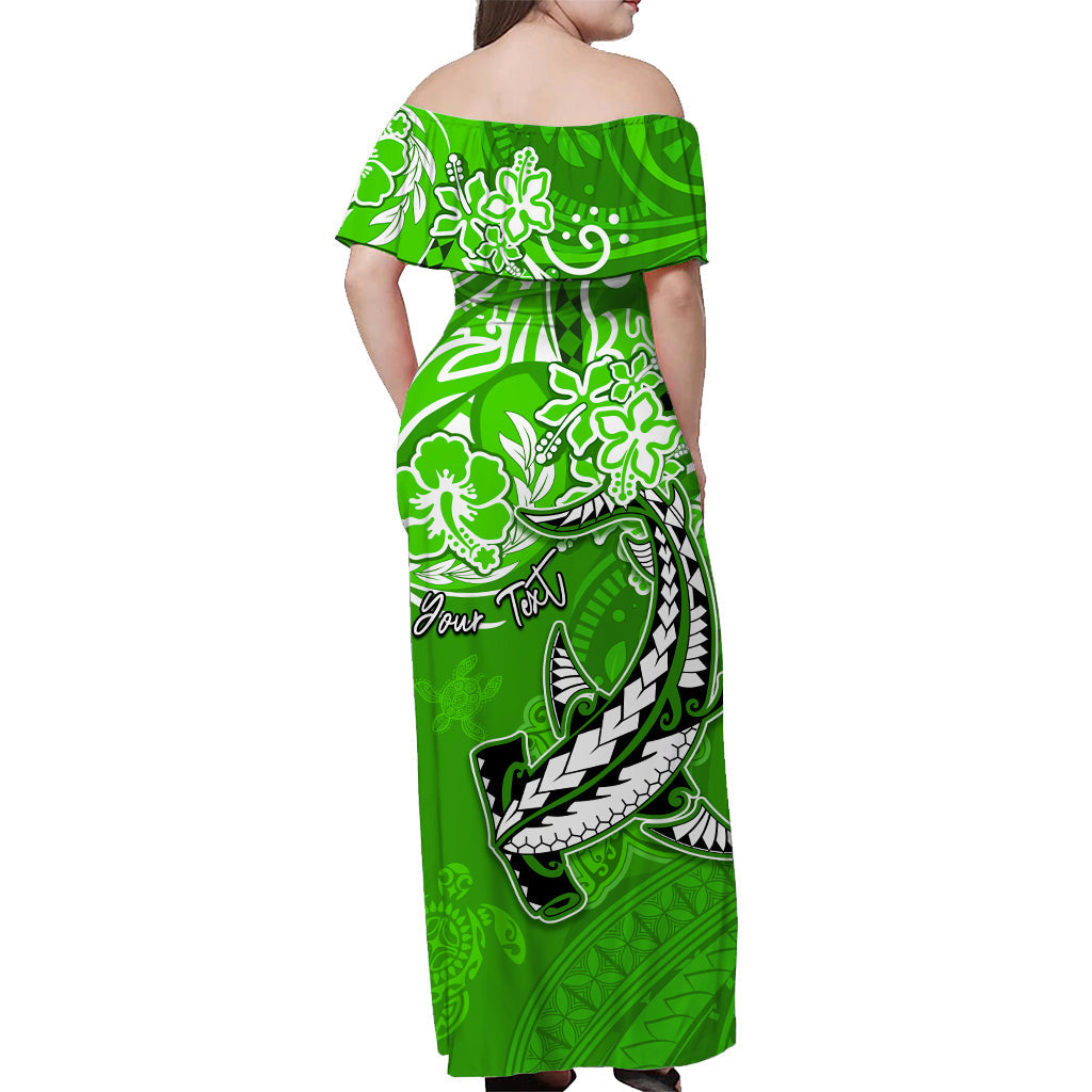 Personalised Hawaii Matching Hawaiian Shirt And Dress Polynesia Green Sea Turtle Honu and Hammerhead Shark LT13 - Wonder Print Shop