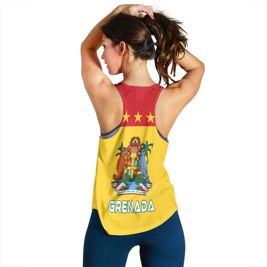 Grenada Women Racerback Tank Power Grenada Mix Coat of Arms LT13 - Wonder Print Shop