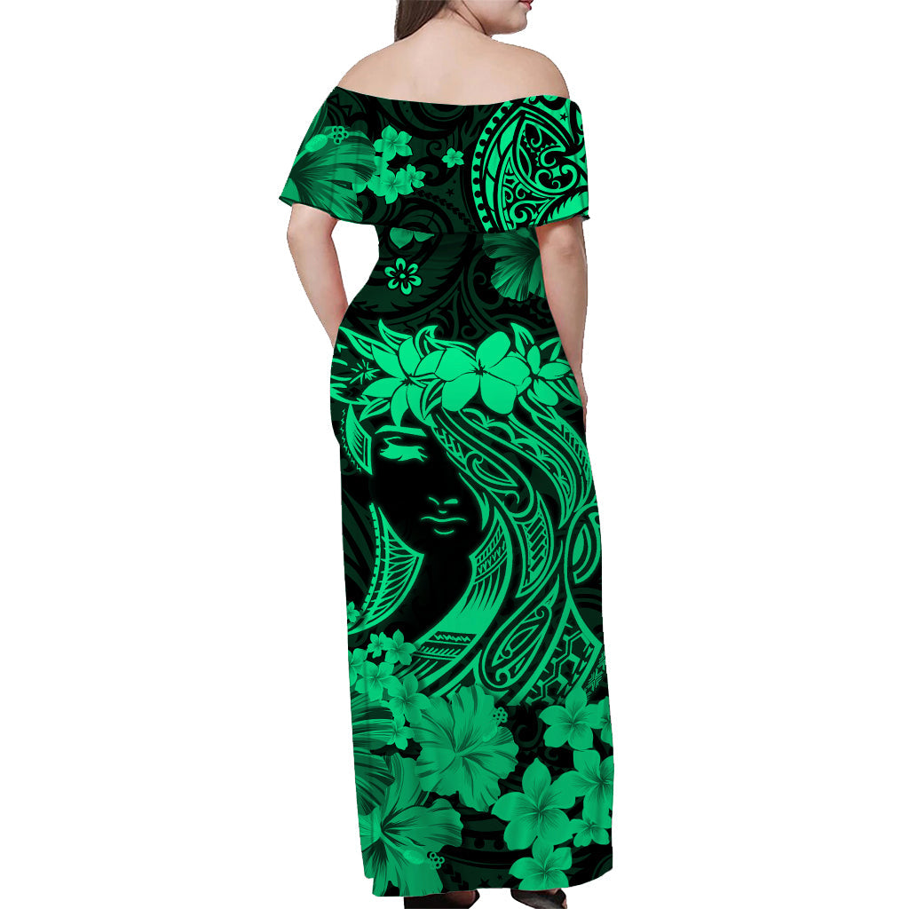 hawaii-off-shoulder-long-dress-polynesia-green-attractive-hula-girl