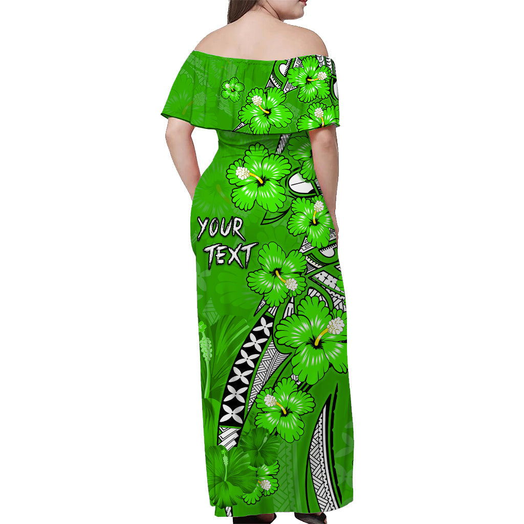 Personalised Hawaii Matching Hawaiian Shirt And Dress Polynesia Green Hibiscus and Map Mystical LT13 - Wonder Print Shop