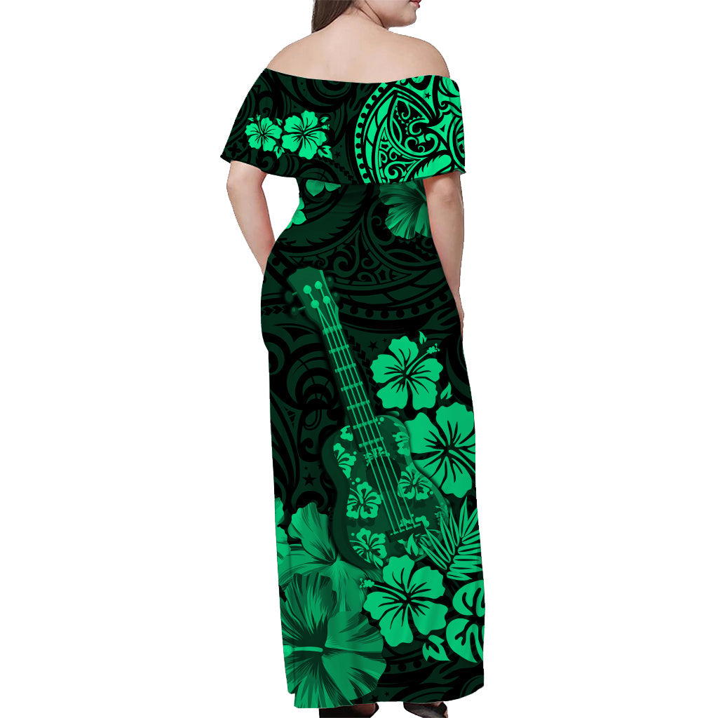 Hawaii Matching Hawaiian Shirt And Dress Polynesia Green Ukulele Flowers LT13 - Wonder Print Shop