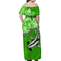 custom-personalised-hawaii-off-shoulder-long-dress-polynesia-green-sea-turtle-honu-and-hammerhead-shark