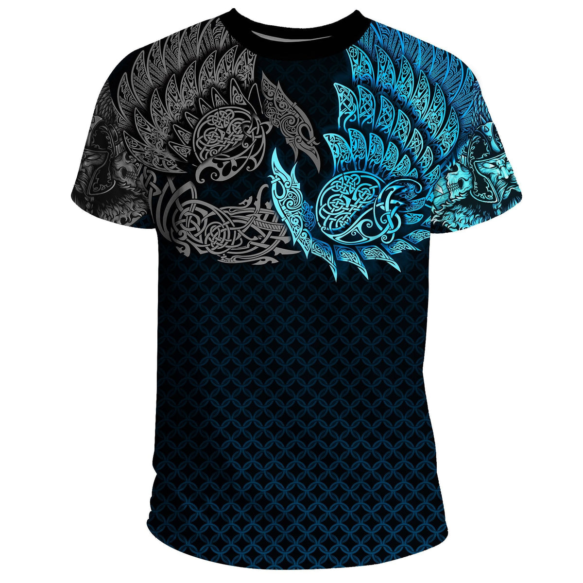 Viking T Shirt, Ravens of Midgard Blue RLT12 - Wonder Print Shop