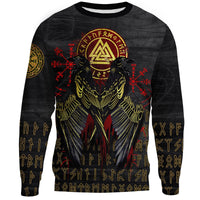 Viking Sweatshirt - Vikings Valknut and Ravens Tattoo RLT12 - Wonder Print Shop