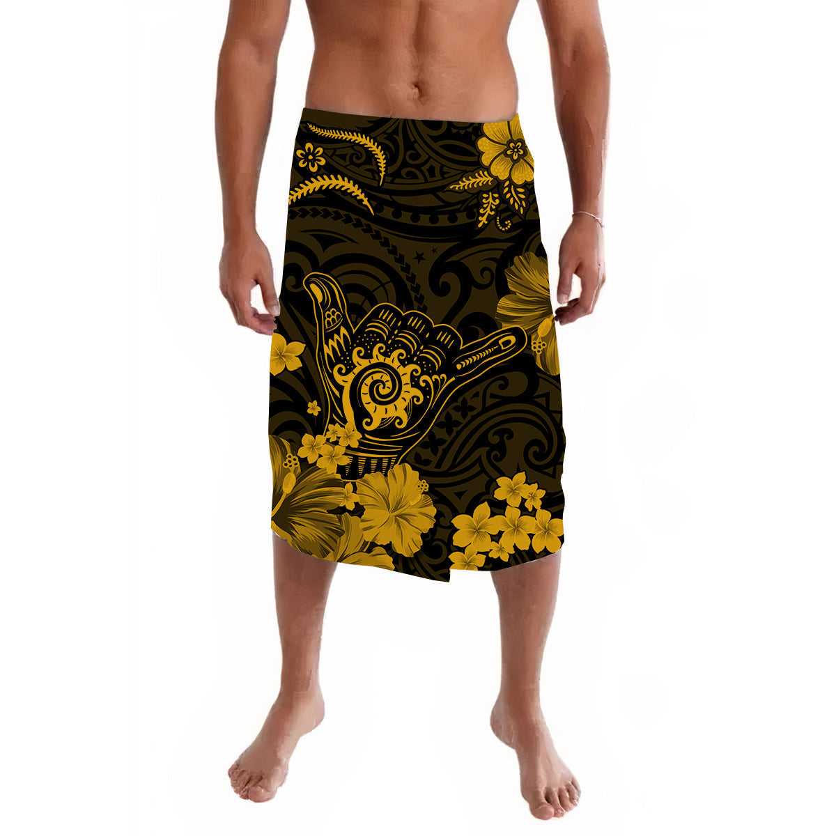 Hawaii Lavalava Polynesia Gold Cool Shaka Sign LT13 - Wonder Print Shop