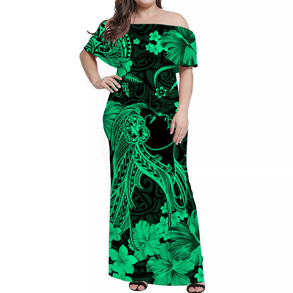 hawaii-off-shoulder-long-dress-polynesia-green-beautiful-hula-girl