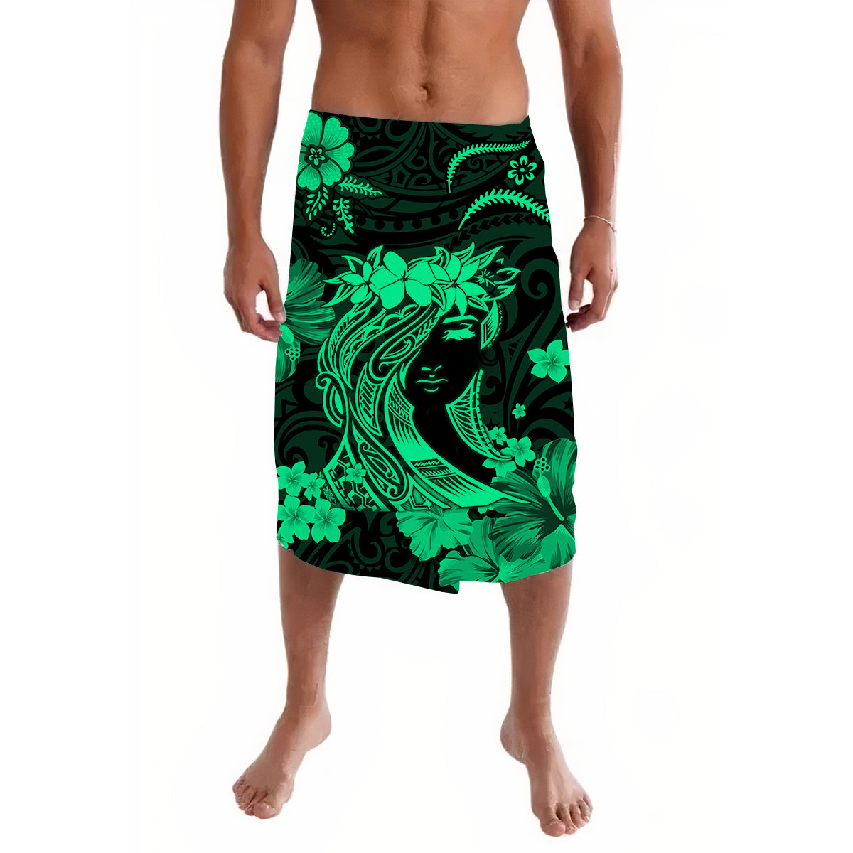 Hawaii Lavalava Polynesia Green Attractive Hula Girl LT13 - Wonder Print Shop