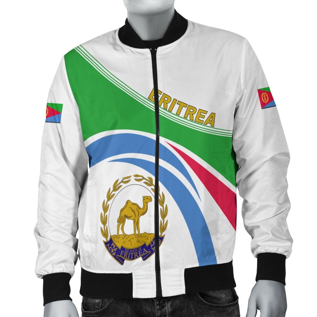 Eritrea Map And Coat Of Arms Bomber Jacket LT13 - Wonder Print Shop