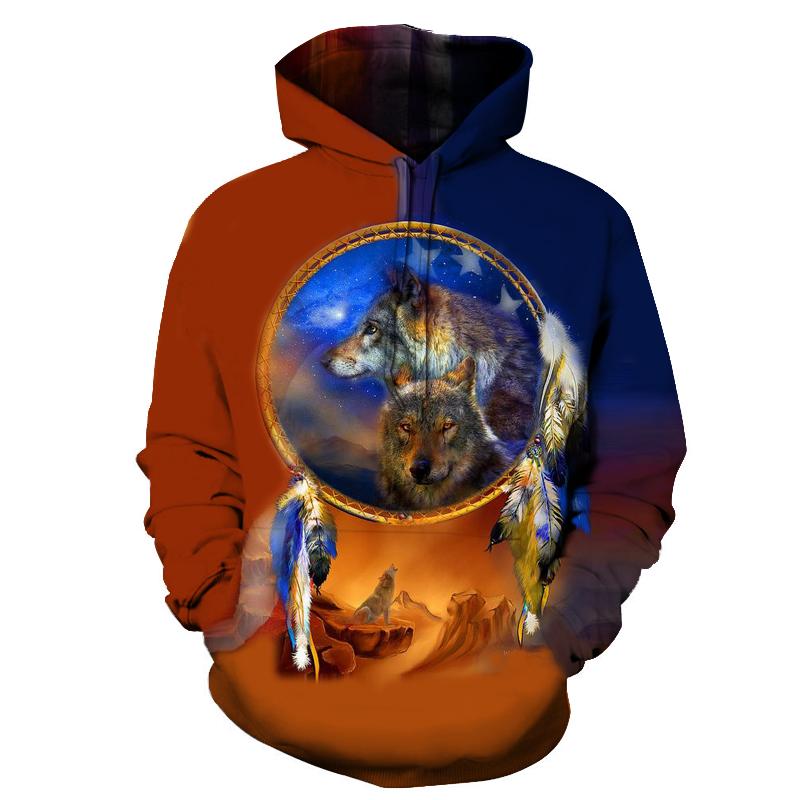 Wolf Dreamcatcher Native American All Over Hoodie LT10 - Wonder Print Shop