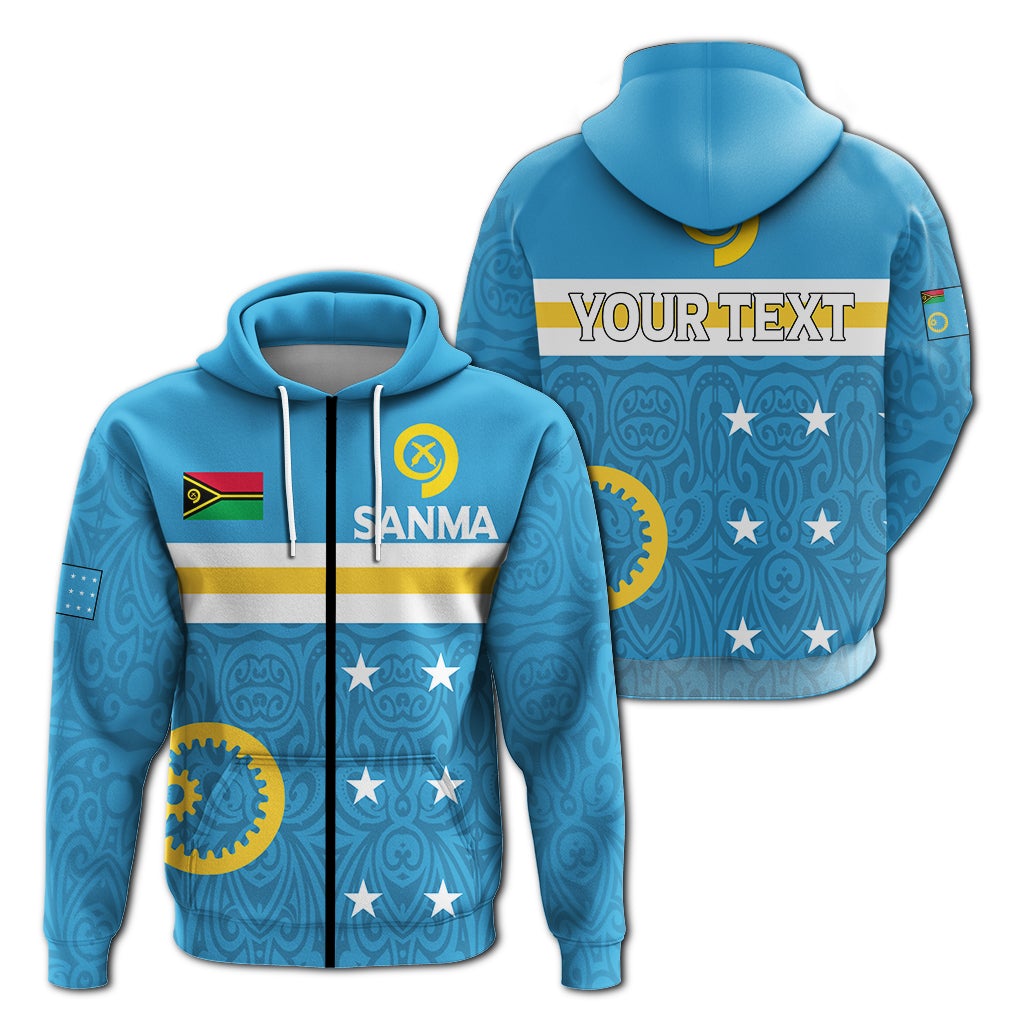 Custom Vanuatu Sanma Province Zip Up Hoodie Flag Style LT12 - Wonder Print Shop