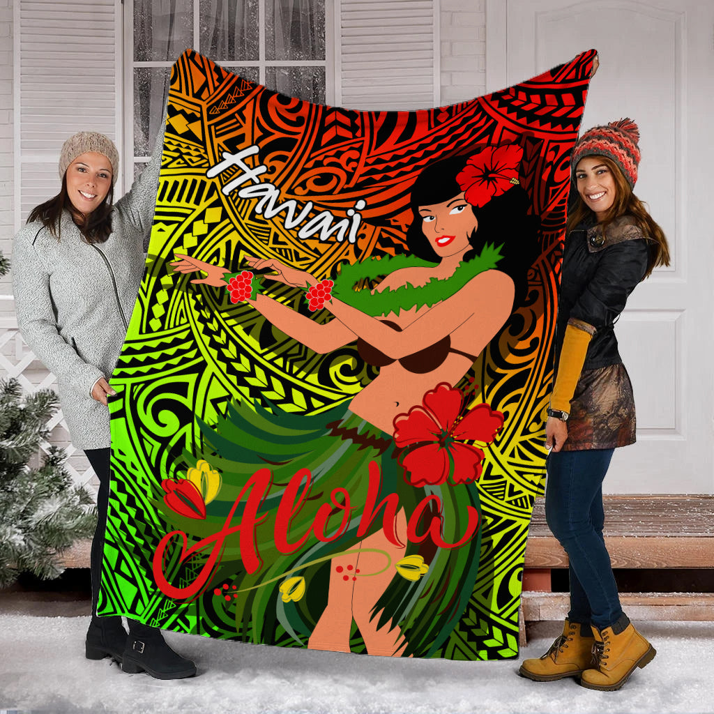 hawaii-hula-girl-reggae-blanket