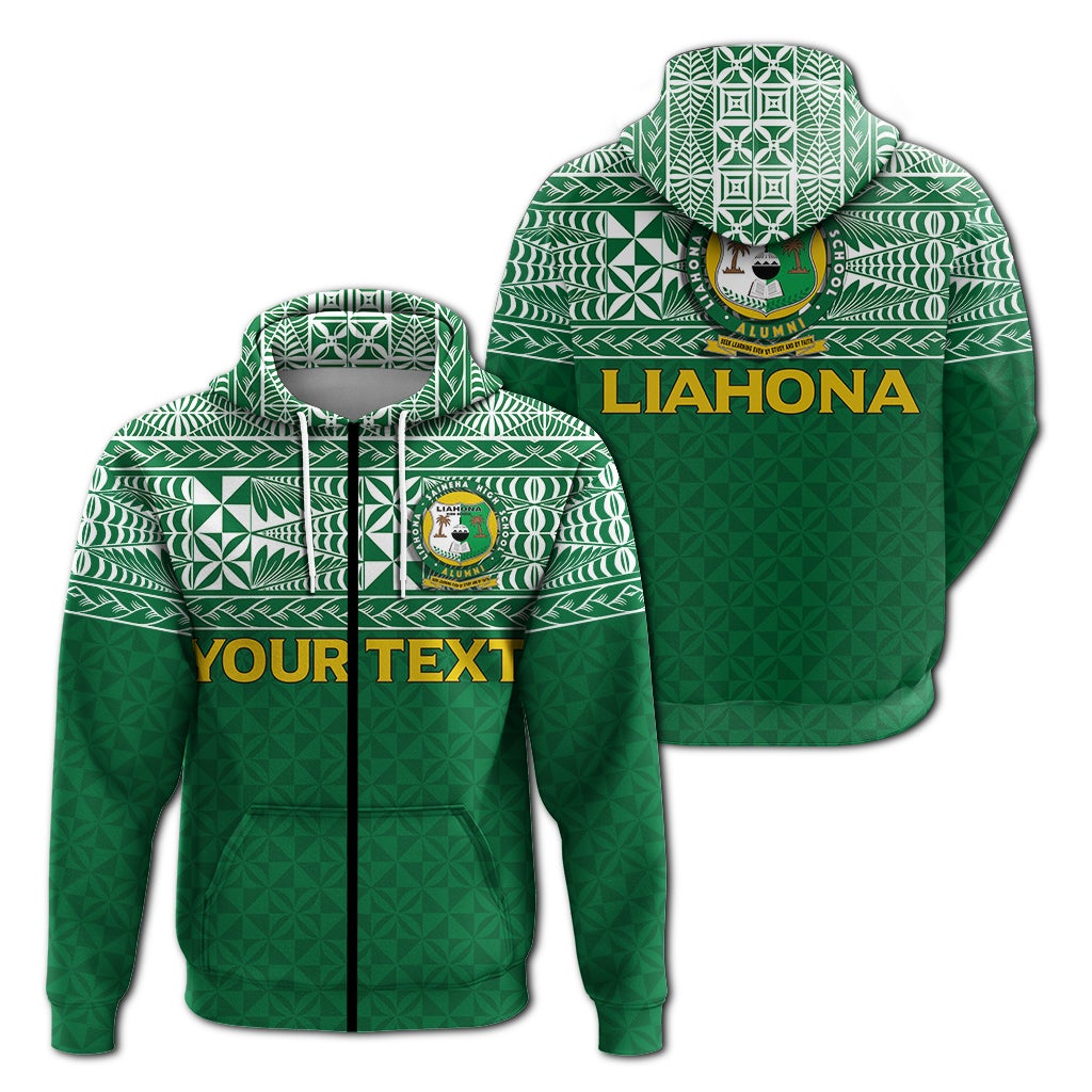 Custom Liahona Tonga Zip Up Hoodie Tongan Pattern LT12 - Wonder Print Shop