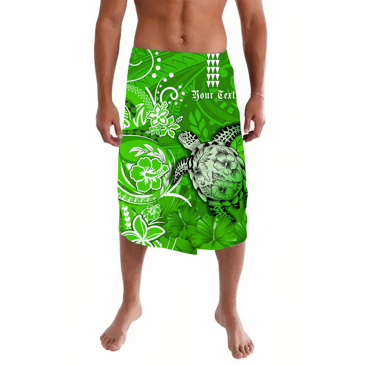 Custom Personalised Hawaii Lavalava Polynesia Green Sea Turtle Honu and Map LT13 - Wonder Print Shop