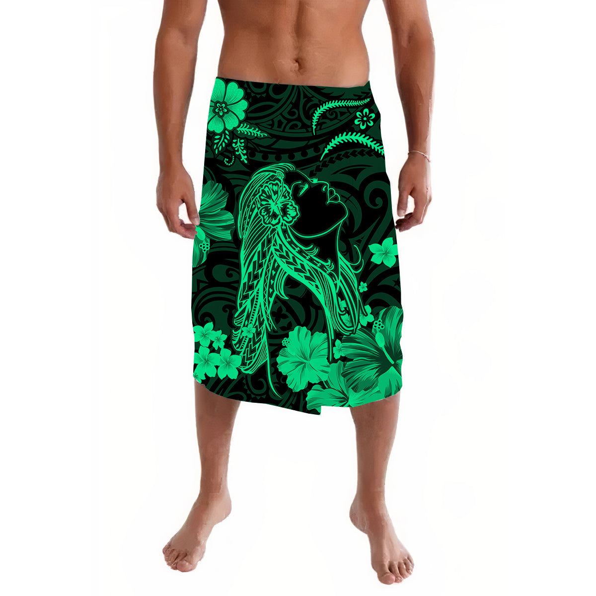 Hawaii Lavalava Polynesia Green Beautiful Hula Girl LT13 - Wonder Print Shop