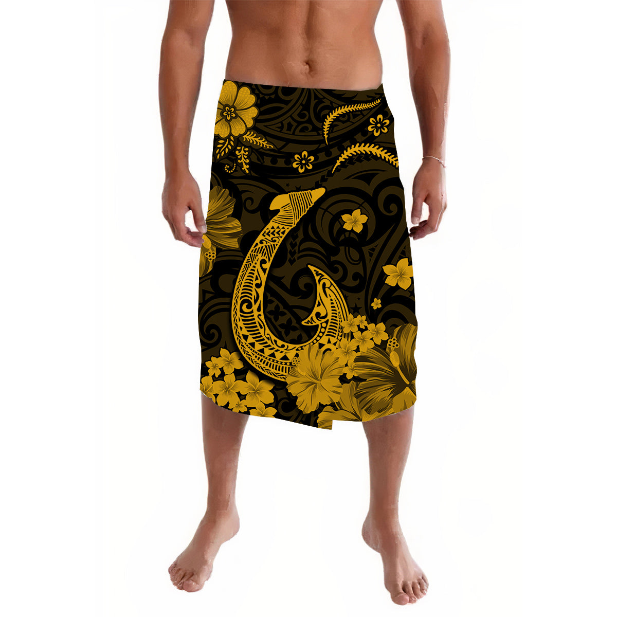 Hawaii Lavalava Polynesia Gold Fish Hook LT13 - Wonder Print Shop