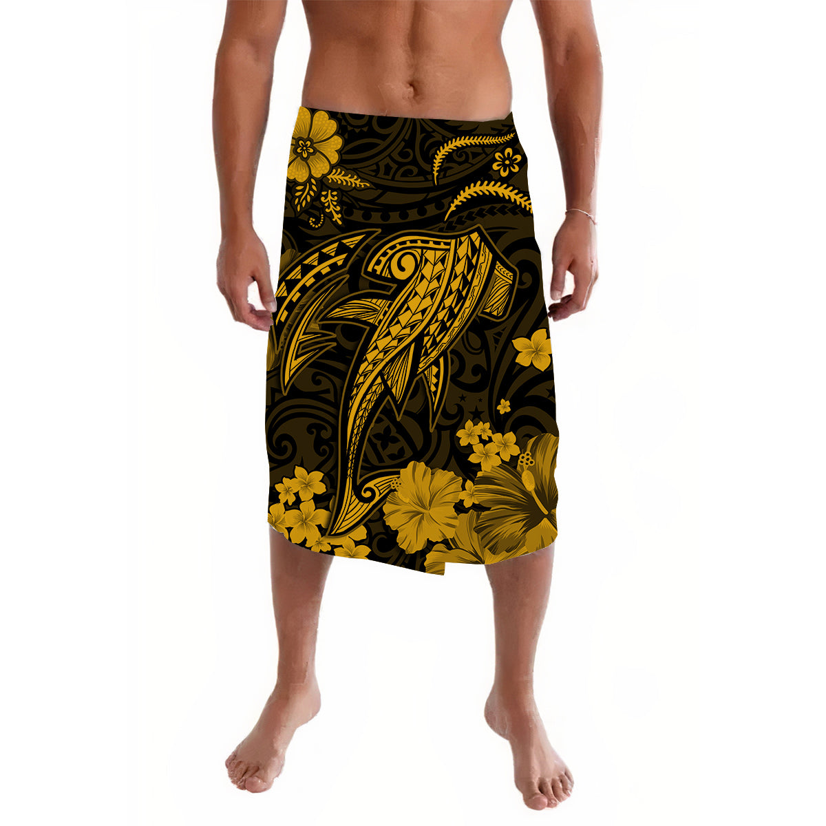 Hawaii Lavalava Polynesia Gold Shark LT13 - Wonder Print Shop