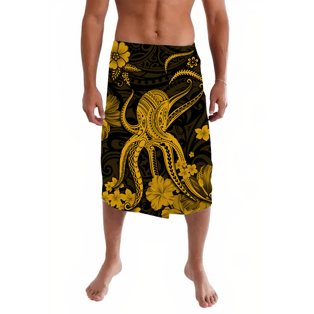 Hawaii Lavalava Polynesia Gold Octopus LT13 - Wonder Print Shop