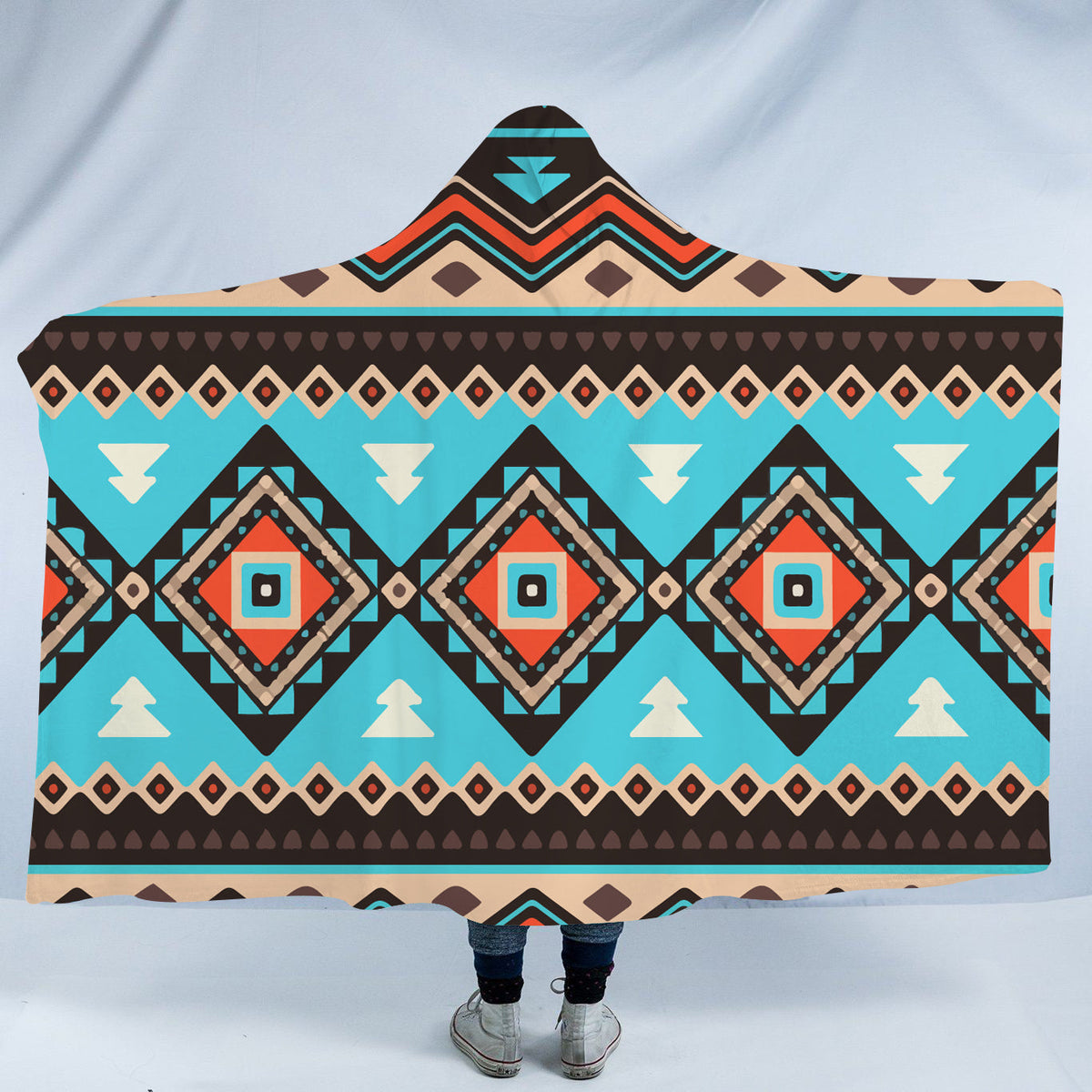 native-american-tribal-line-shapes-ethnic-pattern-hooded-blanket
