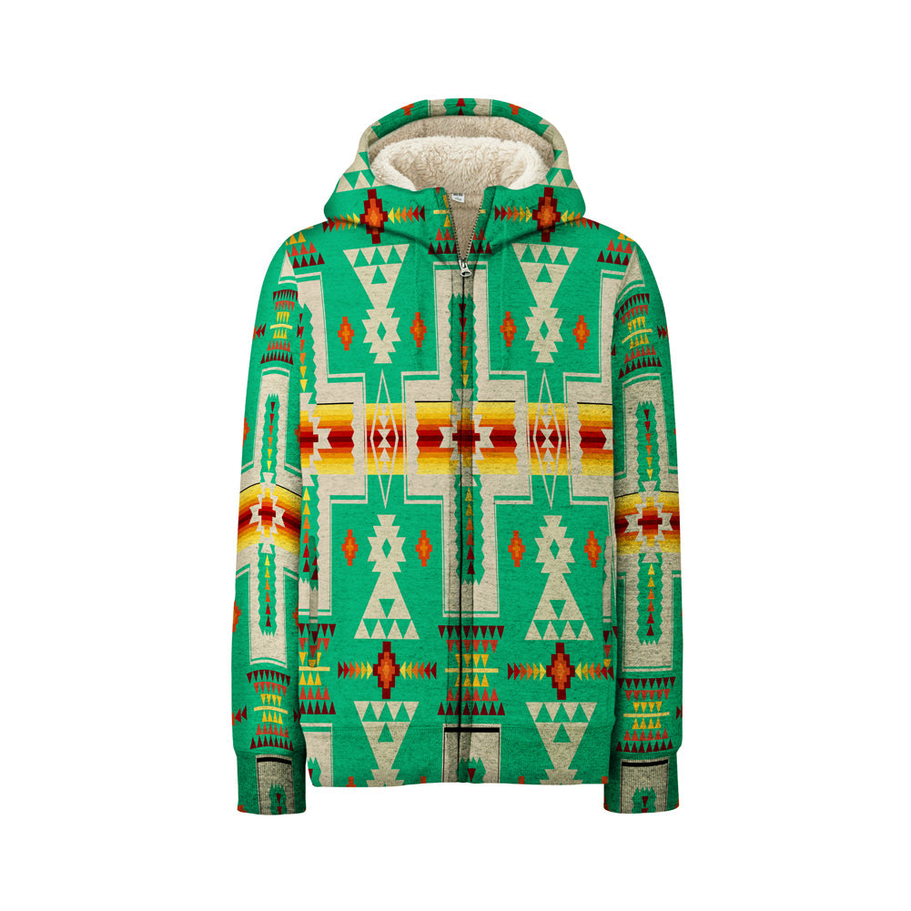 Green Design Native American 3D Fleece Hoodie LT10 - Wonder Print Shop