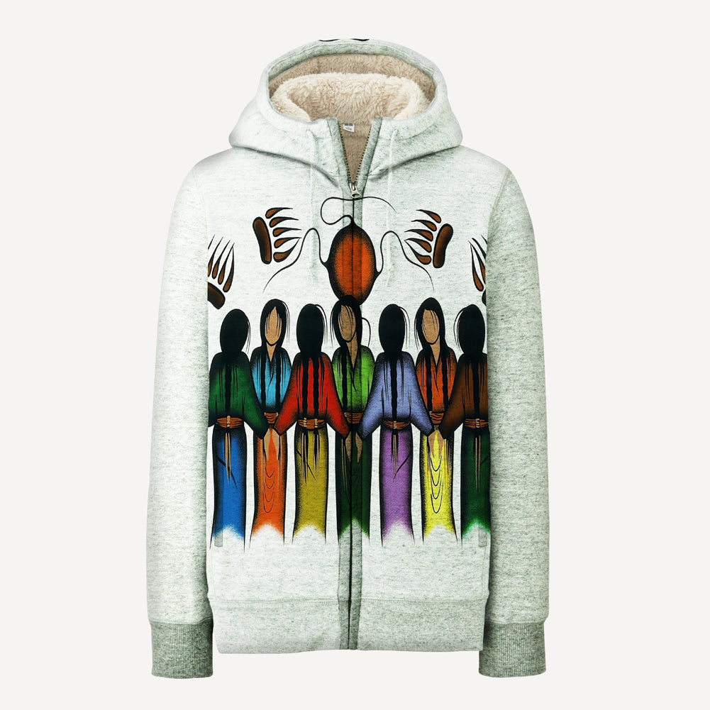 Native Girls Standing Together Native American 3D Fleece Hoodie LT10 - Wonder Print Shop