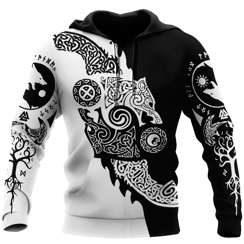 Viking Clothing Viking Hati and Skoll 3D Hoodie RLT12 - Wonder Print Shop