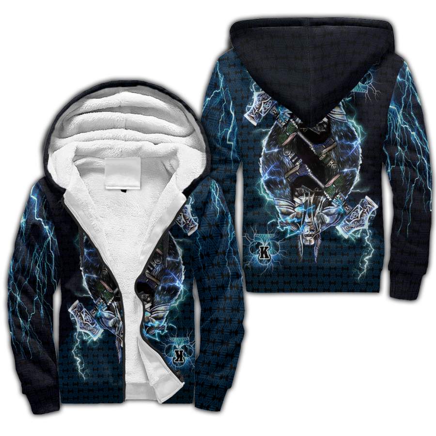 Viking Clothing Thor The True King Vikings Sherpa Hoodie RLT12 - Wonder Print Shop