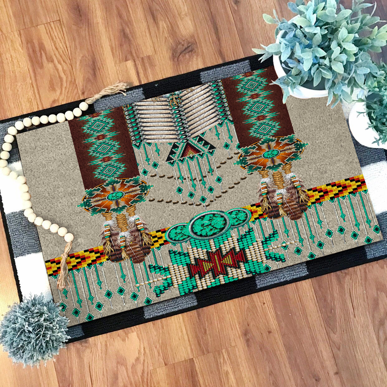 green-pattern-breastplate-native-american-doormat